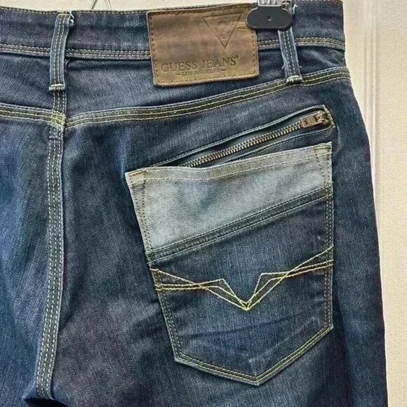 Guess Mens Vermont Slim Straight Leg Jeans Blue Size 31 Waist 34 Inseam - Picture 10 of 15